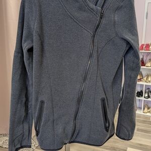Athleta Dark Gray Asymmetrical Zip Hoodie